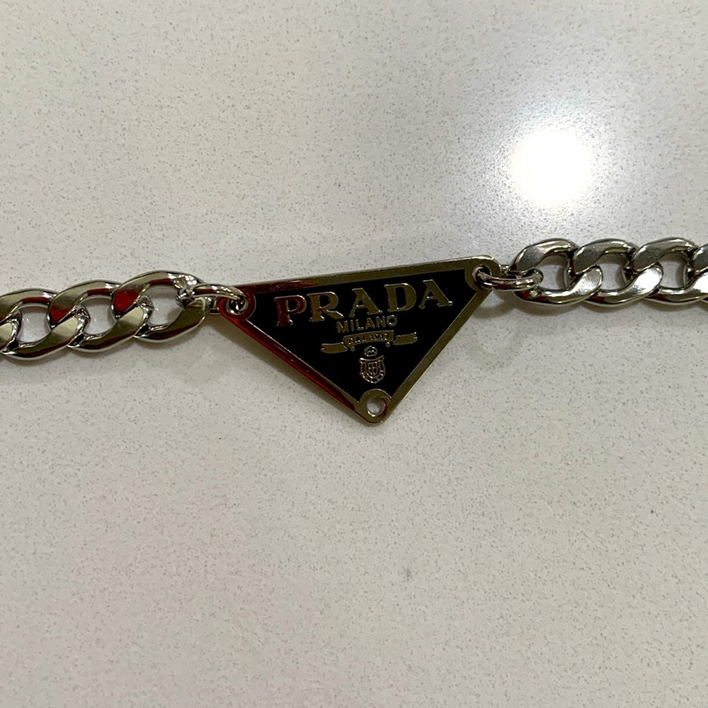 Prada Silver Chain with Logo Emblem - Picture 3 of 6